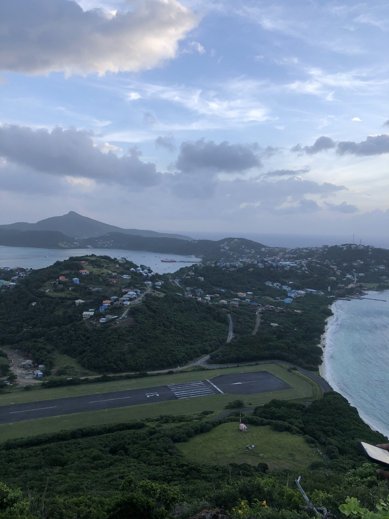 Charlestown Bay and the airstrip from above
