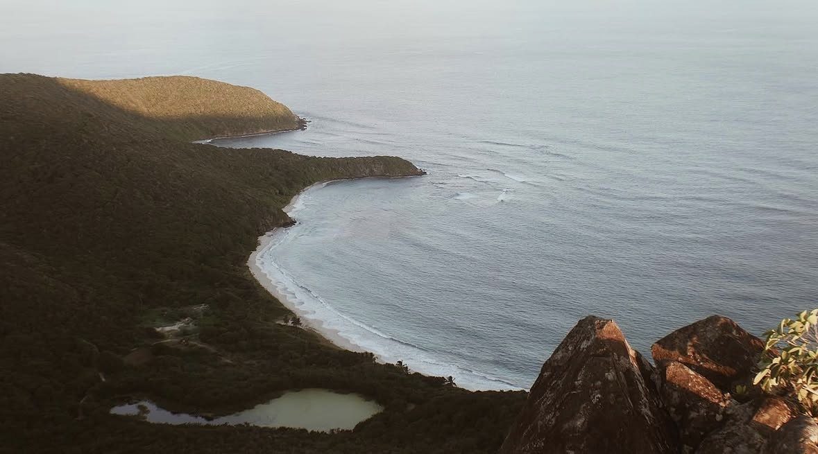 A hidden cove below the trail
