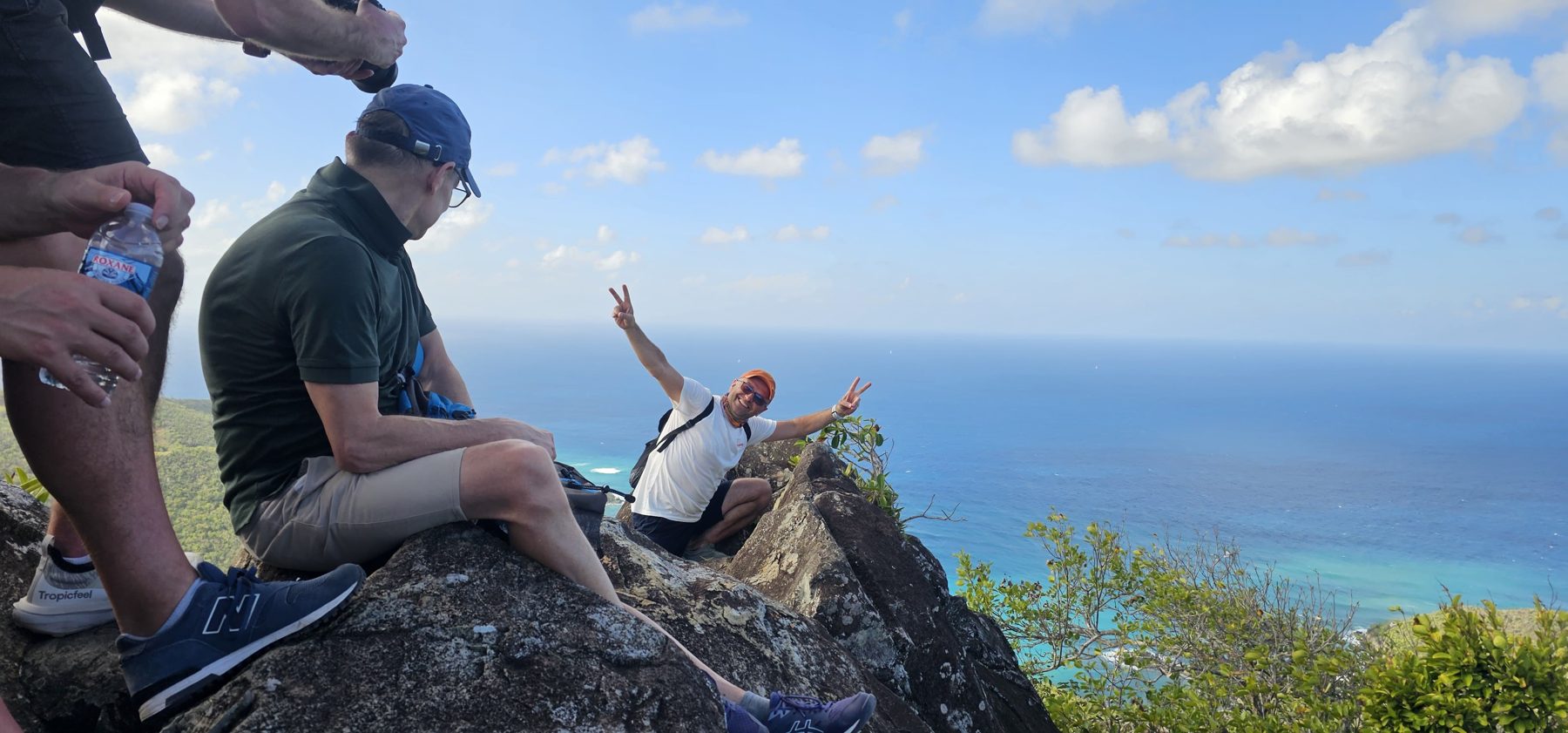Made it! Celebrating at the top