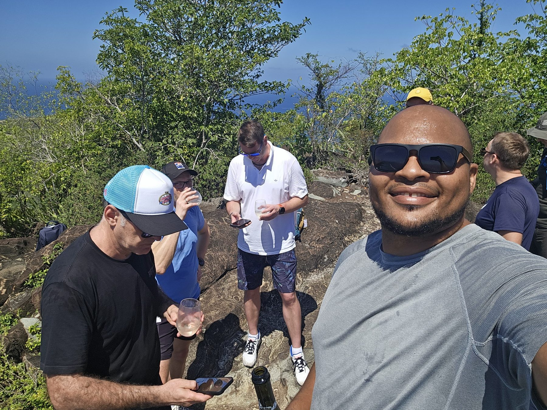 Summit crew on the boulders of Mount Royal